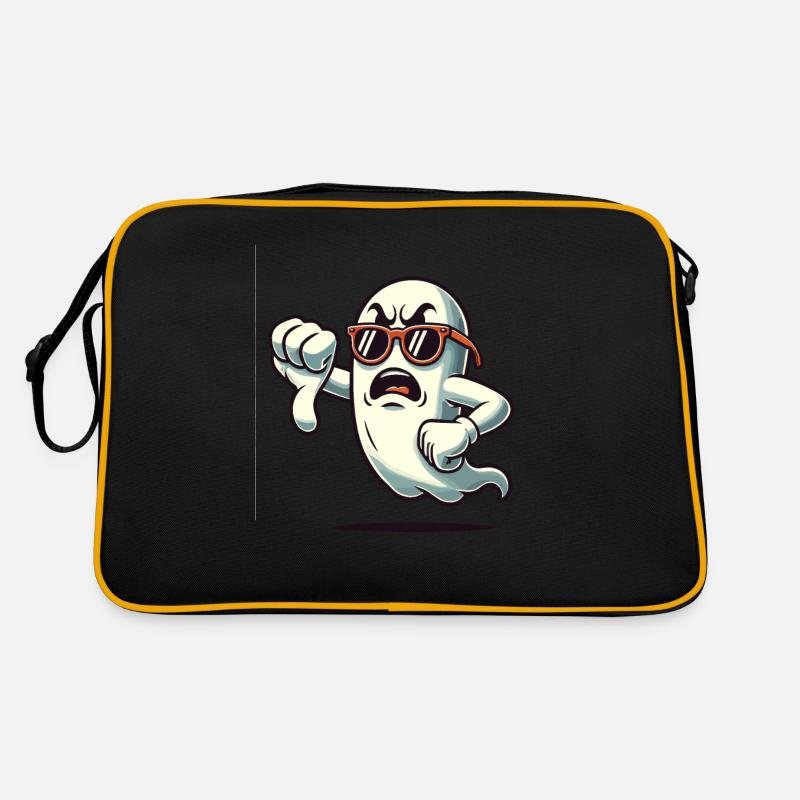 Un fantôme cool donne des pouces vers le bas drôle Halloween Sac Retro