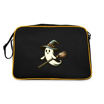 Funny Witch Spirit Witch Broom Vintage Art Style - Retro Bag - black/gold - Back