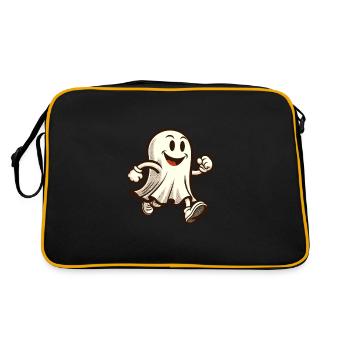 Lustiger Vintage Geist Retro Kunststil Halloween - Retro Tasche - Schwarz/Gold - Hinten