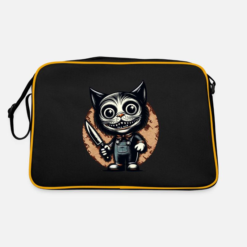 Chat effrayant Psycho Pet Décoration d’Halloween Sac Retro