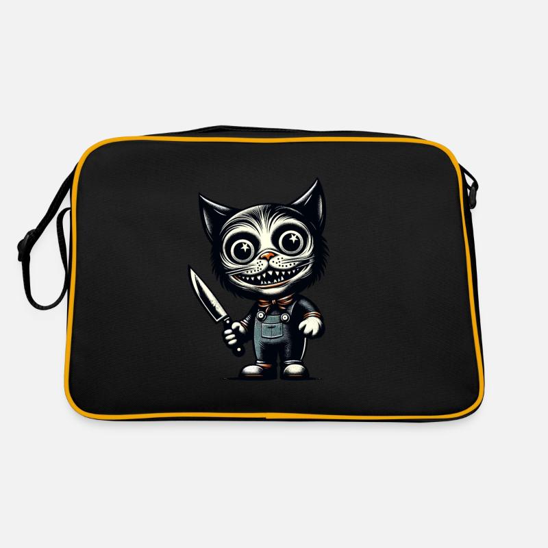 Chat effrayant Psycho Pet Décoration d’Halloween Sac Retro