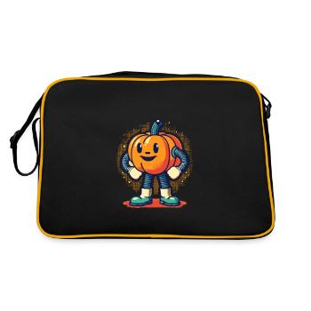 Retro Cartoon Pumpkin Vintage Halloween Style - Retro Bag - black/gold - Back