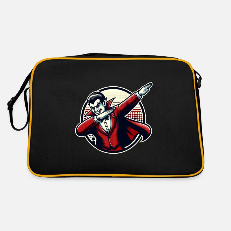 Dabbing Vampire Drôle Dabbing Design Halloween - Sac Retro - noir/or