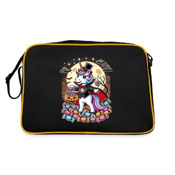 Drôle de licorne vampire aime les bonbons - Sac Retro - noir/or - Dos