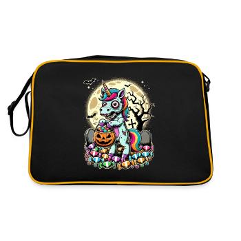 Drôle de licorne zombie aime les bonbons - Sac Retro - noir/or - Dos