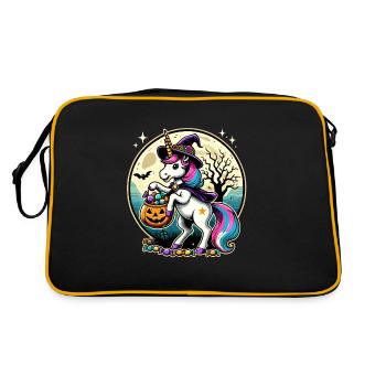 Drôle de sorcière licorne veut des bonbons - Sac Retro - noir/or - Dos