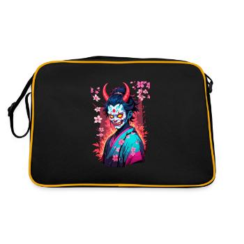 Oni Samurai Vaporwave Esthétique Culture japonaise - Sac Retro - noir/or - Dos