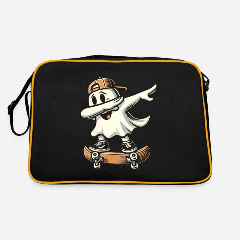 Skateboaring Dabbing Ghost Skateboard Dab Sac Retro