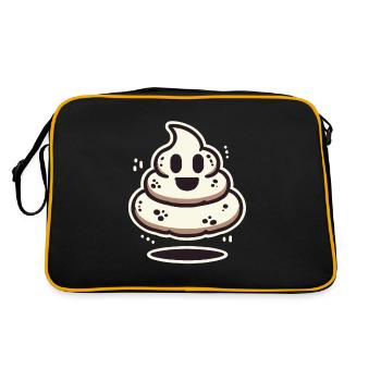 Drôle caca tas d’excréments fantôme humoristique - Sac Retro - noir/or - Dos