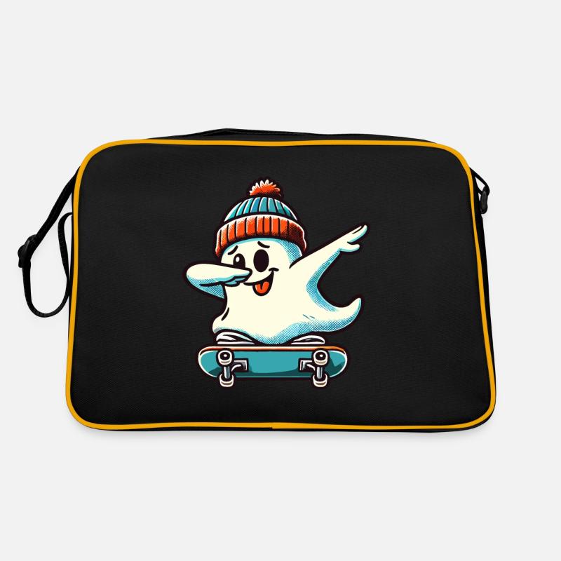 Skateboaring Dabbing Ghost Skateboard Dab Sac Retro