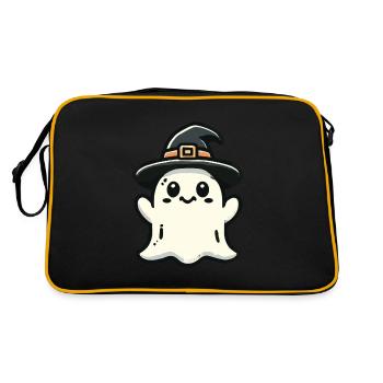 Funny Witch Ghost Spooky Party - Retro Bag - black/gold - Back