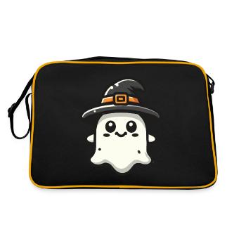 Funny Witch Ghost Spooky Party - Retro Bag - black/gold - Back