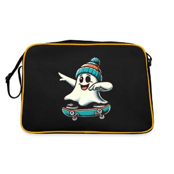 Skateboaring Dabbing Ghost Skateboard Dab - Retro Bag - black/gold - Back
