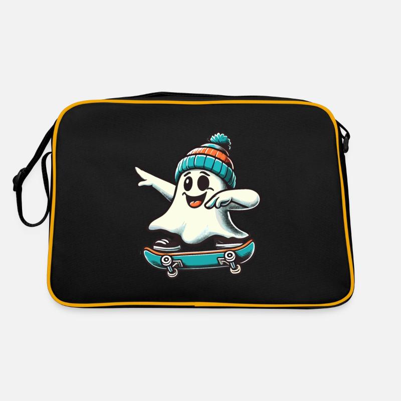 Skateboaring Dabbing Ghost Skateboard Dab Sac Retro