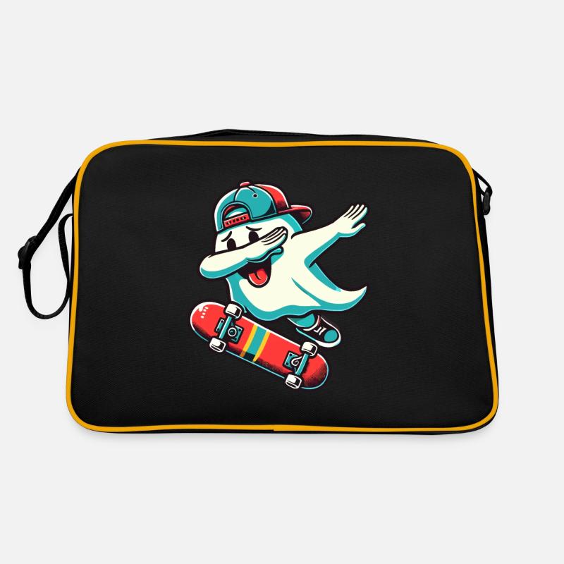 Skateboaring Dabbing Ghost Skateboard Dab Sac Retro