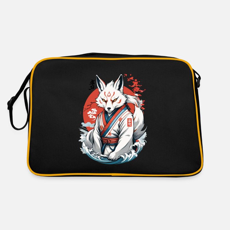 Kitsune Samurai Fox Vintage Ukiyo-e Style Retro Bag