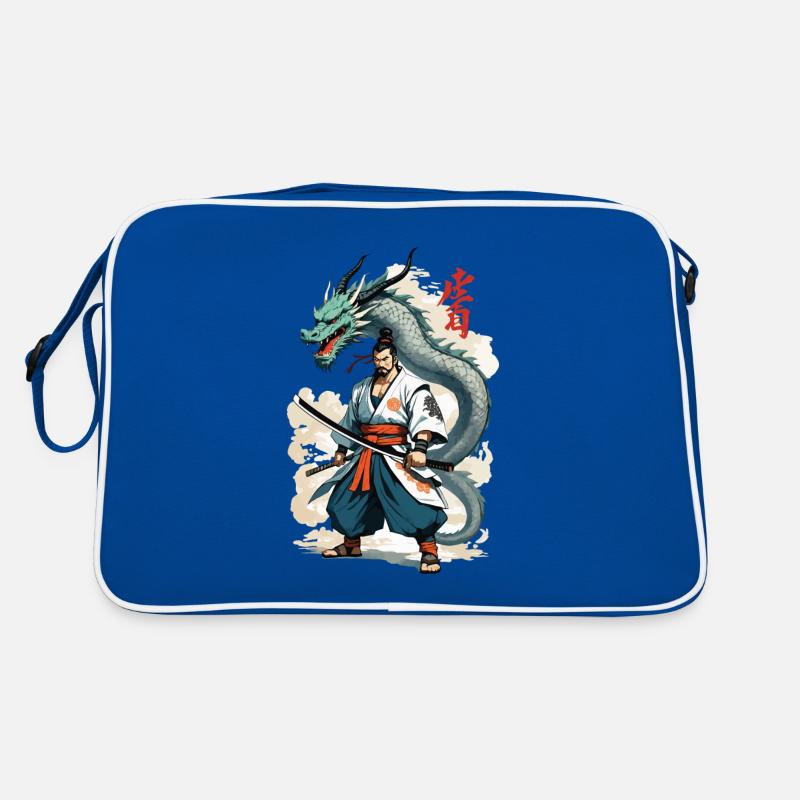 Dragon Samurai Vintage Ukiyo-e Style Artwork Retro Bag