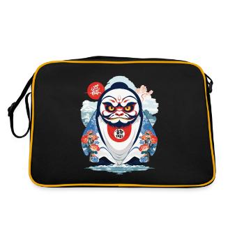 Daruma Japonais Esthétique Yokai Vintage - Sac Retro - noir/or - Dos