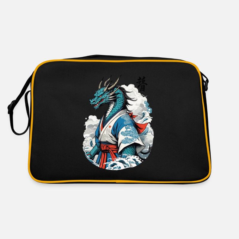 Drachen Samurai Vintage Ukiyo-e Stil Retro Tasche