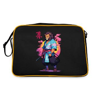 Conception esthétique Samurai Cat Vaporwave - Sac Retro - noir/or - Dos