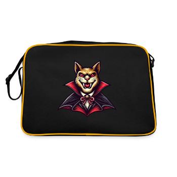 Chat vampire drôle tenue d’Halloween - Sac Retro - noir/or - Dos