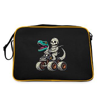 Dinosaur on Monster Truck Motorsport Lover - Retro Bag - black/gold - Back