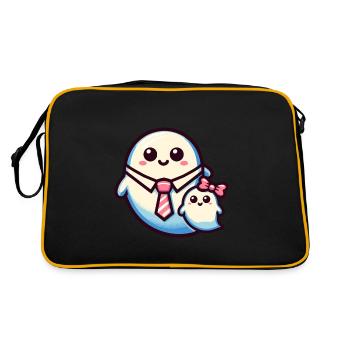 Dad Ghost Scary Halloween Costume Idea - Retro Bag - black/gold - Back