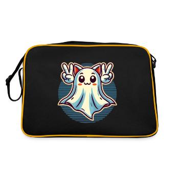 Cat Ears Ghost Kemonomimi Girl Halloween - Retro Bag - black/gold - Back