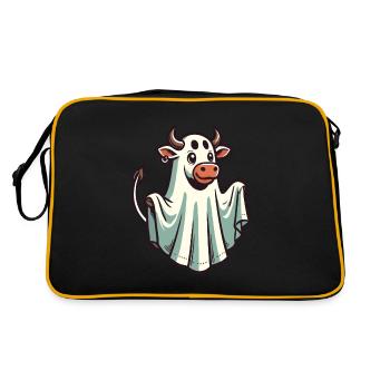 Funny Cow Ghost Bull Sheet Costume Idea - Retro Bag - black/gold - Back