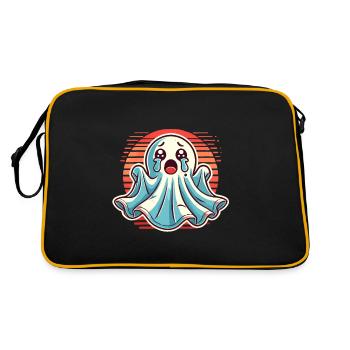 Sad Ghost Cute Weeping Ghosts - Retro Bag - black/gold - Back