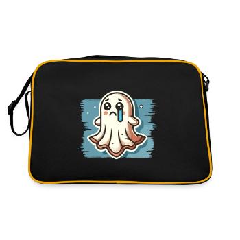 Sad Ghost Cute Weeping Ghosts - Retro Bag - black/gold - Back