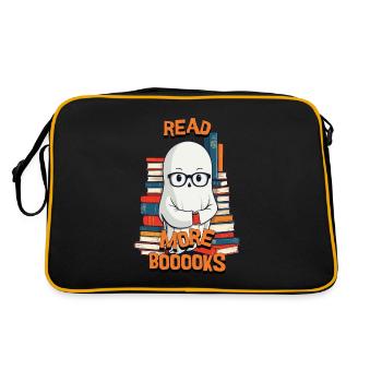 Cute Book Lover Ghost Costume Idea - Retro Bag - black/gold - Back