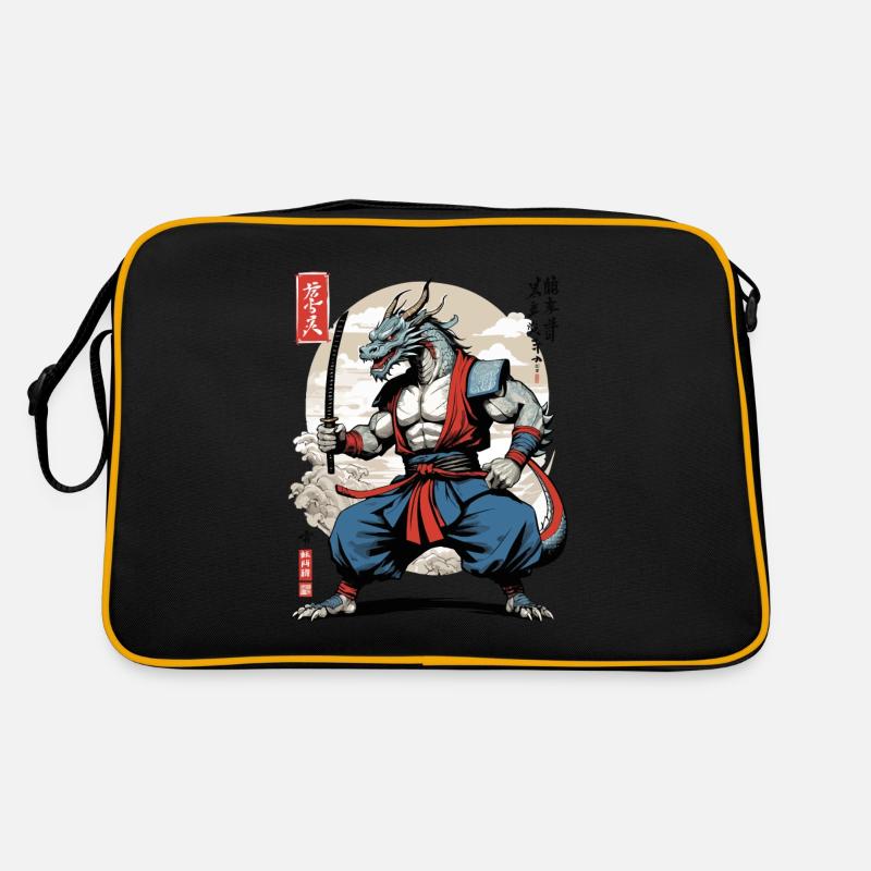 Drachen Samurai Vintage Ukiyo-e Stil Retro Tasche