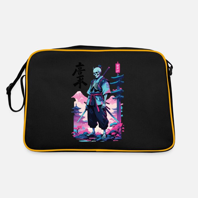 Oni Skelett Samurai Vaporwave Aesthetic Retro Tasche