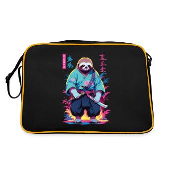 Esthétique Samouraï Paresseux Style Vaporwave - Sac Retro - noir/or - Dos