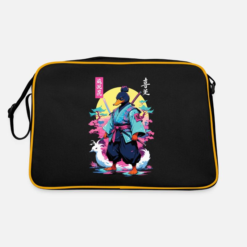 Samurai Duck Aesthetic Vaporwave Style Japan Art Retro Bag