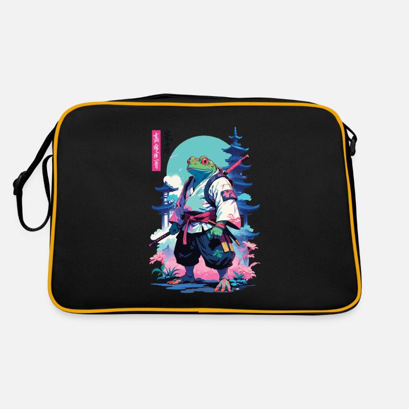 Samurai Frog Aesthetic Vaporwave Style Retro Bag