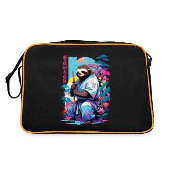 Esthétique Samouraï Paresseux Style Vaporwave - Sac Retro - noir/or - Dos