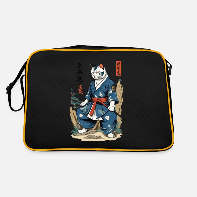 Samurai Katze Vintage Ukiyo-E Japan Kunst Retro Tasche