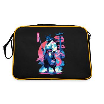 Tanuki Yokai Vaporwave Esthétique Art des samouraïs - Sac Retro - noir/or - Dos
