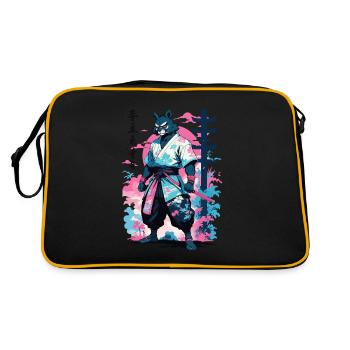 Tanuki Yokai Vaporwave Esthétique Art des samouraïs - Sac Retro - noir/or - Dos