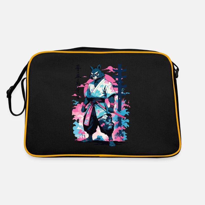 Tanuki Yokai Vaporwave Aesthetic Samurai Art Retro Bag