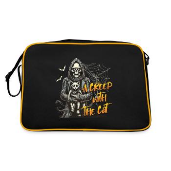 Conception des chats d’Halloween : un creep avec le chat - Sac Retro - noir/or - Dos