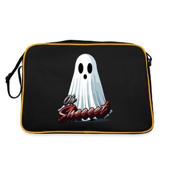 Oh Sheet Ghost Drôle Halloween Fun - Sac Retro - noir/or - Dos