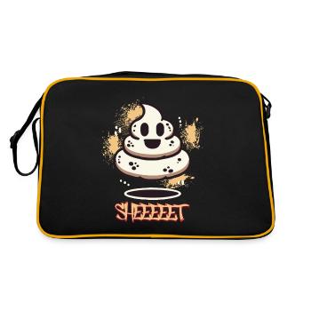 Funny Poop Pile Ghost Halloween Poop - Retro Bag - black/gold - Back