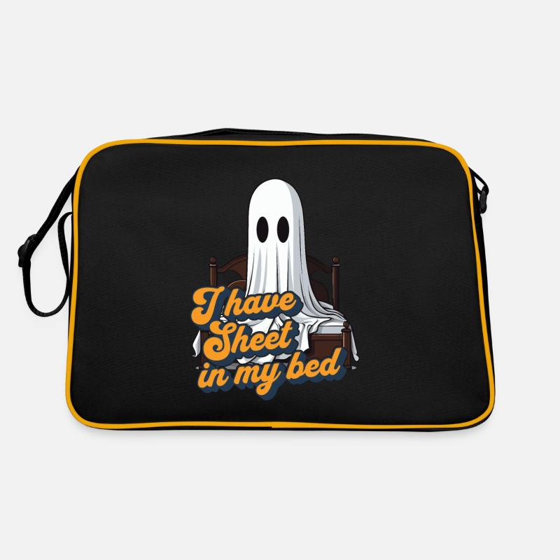 Halloween Sheet Im Bett Lustiger Spruch Retro Tasche