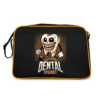Schlechte Zähne Gruselige Zahnpflege Kostüm - Retro Tasche - Schwarz/Gold - Hinten