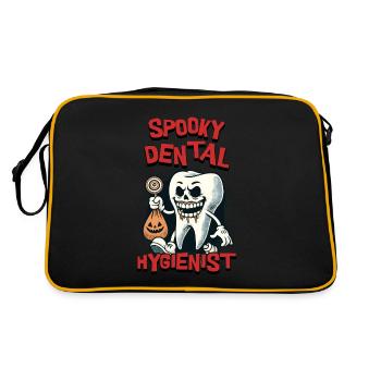 Motif d’Halloween d’hygiéniste dentaire effrayant - Sac Retro - noir/or - Dos