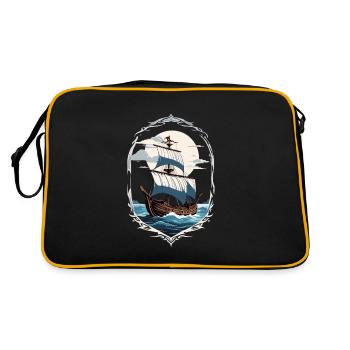 Motif de voilier aventureux - Sac Retro - noir/or - Dos