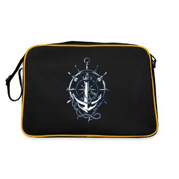 Captain Steering Wheel Anchor Adventure Blessing - Retro Bag - black/gold - Back